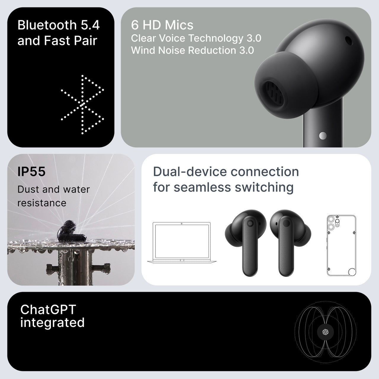 CMF by Nothing Buds 2 48 dB Hybrid ANC, Ultra Bass Technology 2.0, 55 Hrs playtime Bluetooth