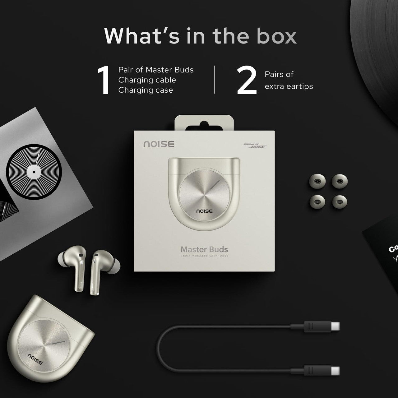 Noise Master Buds, 49dB ANC, 6 Mic ENC, 44 Hr Battery, Spatial Audio Bluetooth