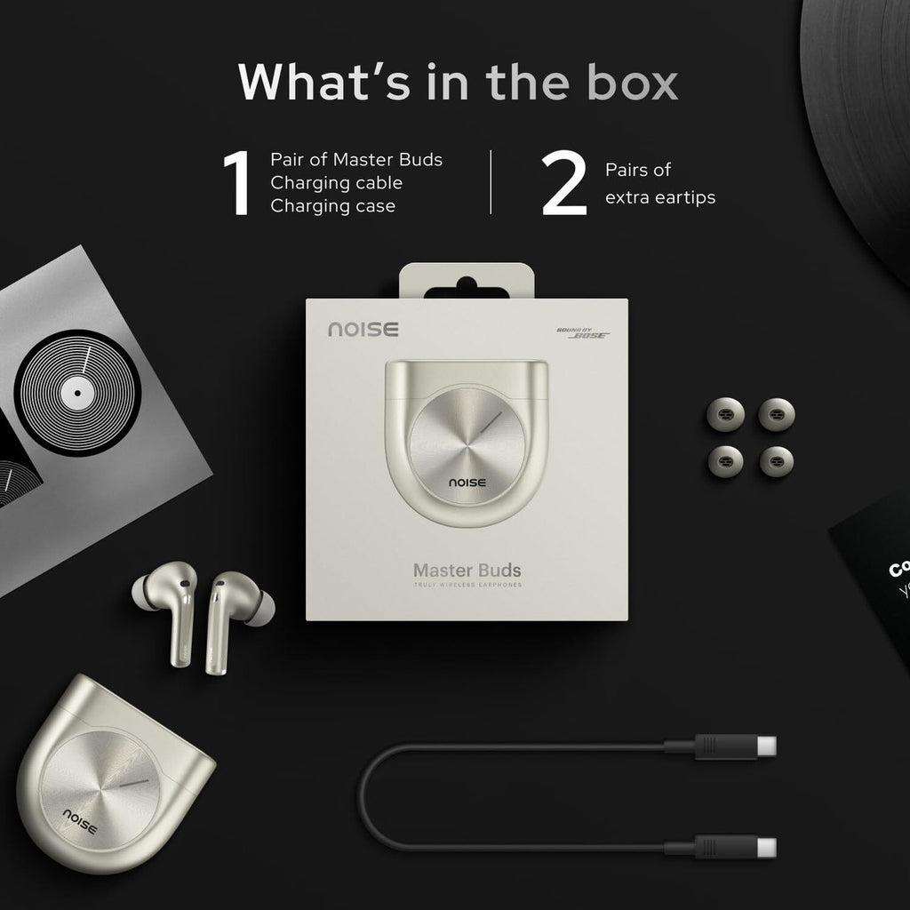 Noise Master Buds, 49dB ANC, 6 Mic ENC, 44 Hr Battery, Spatial Audio Bluetooth